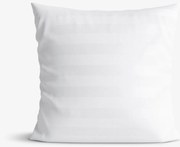 Goldea damašková obliečka na vankúš - biele prúžky so saténovým leskom 40 x 40 cm