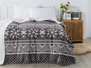 XPOSE® Mikroplyšová deka TORM s baránkom - sivá 140x200 cm