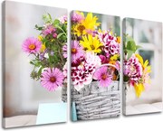 Obraz na stenu 3 dielny KVETY KV030E30 - 120x80 cm