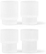 Ferm Living Poháre Ripple Frosted 200 ml – set 4 ks