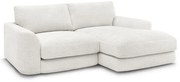 Biela ženilková rohová pohovka (pravý roh/s leňoškou) Leonore – Bobochic Paris