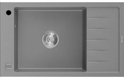 Mexen Elias granitový jednokomorový drez s krátkym odkvapkávačom 795 x 480 mm, šedá - 6511791005-71