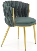 Stolička K517 tmavý zelená/zlatá