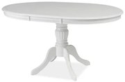 Rozkladací jedálenský stôl 106-141 cm Oliner (biela) (pre 4 až 6 osôb). Akcia -14%. Vlastná spoľahlivá doprava až k Vám domov. 1050663