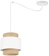 Závesné svietidlo Boho Spider, 1x jutové/biele textilné tienidlo