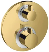Hansgrohe Ecostat S, termostatická batéria pod omietku na 2 spotrebiče, leštený vzhľad zlata, HAN-15758990