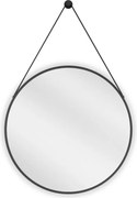 Mexen String okrúhle kúpeľňové zrkadlo 60 cm, čierny rám - 9854-060-060-000-70