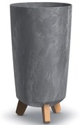 Plastový kvetináč na nožičkách DGTL200E 19,5 cm - marengo