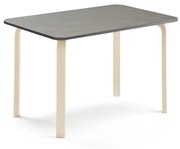 Stôl ELTON, 1200x600x710 mm, linoleum - tmavošedá, breza