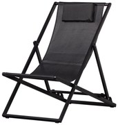 Čierne kovové skladacie záhradné ležadlo Esper - Exotan