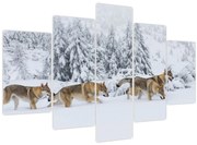 Obraz - Vlci v horách (150x105 cm)