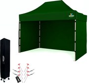 BRIMO Skladací Nožnicový stan 2 x 3 m SUPER Oceľ | Montáž za 2 min - s 3 stenami - Zelená 8