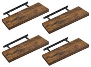 Set štyroch nástenných políc LWS075B01 (4ks)