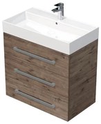 Kúpeľňová skrinka s umývadlom Naturel Cube Way 80x76,5x46 cm dub Wellington mat CUBE46803DWSAT