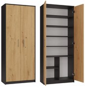 Knižnica OLIV 2D antracit/dub artisan