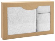 BAVLNENÉ UTERÁKY SOLANO SADA 1 KS 30X50 CM, 1 KS 50X90 CM, 1 KS 70X140 CM BIELA