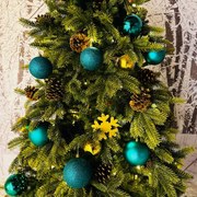 DECOLED Plastové guľôčky, 8 cm, pávia zelená, 8x matné, 8x trblietavé, 8x lesklé