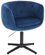 LuxuryForm DESIGN Kreslo MONTANA VELUR na čiernom kríži - modré