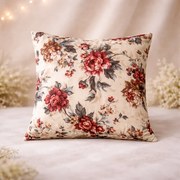 Luxusná bavlnená obliečka na vankúš 40x40 cm – slovenská výroba, zips, kvetinový vzor