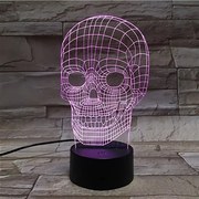 3Dmix 3DL-CLK031 – 3D LED nočná lampa - Lebka (Hodiny s budíkom)