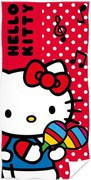 Bavlnená plážová osuška Hello Kitty - motív Malá hudobníčka - 100% bavlna - 70 x 140 cm