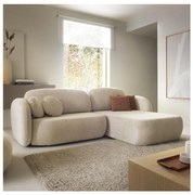Rohová rozkladacia sedacia súprava s úložným priestorom do tvaru L OLBIA pravá béžová