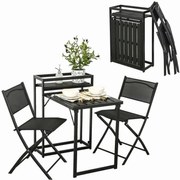 Dekorstudio Balkónový skladací set na malý balkón 2x stolička a stôl