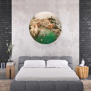 PIPPER. Textilná kruhová nálepka na stenu "Cinque Terre - Italy" Veľkosť: 100 cm