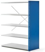 Policový kovový regál MIX, prídavná sekcia, 1740x1300x600 mm, modrá, šedá