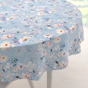 Biante Zamatový okrúhly obrus Tamara TMR-044 Jarné kvety na nebesky modrom Ø 50 cm