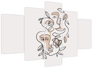 Obraz - Line art tváre (150x105 cm)