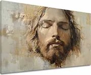 Ježiš Kristus v modlitbe | Domaľovaný akrylom a zlatými plátkami