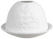 Biely porcelánový svietnik Paollo na čajovú sviečku Budha - Ø 12*8 cm