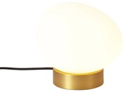 Dizajnová stolná lampa mosadzná s opálovým sklom - Sally