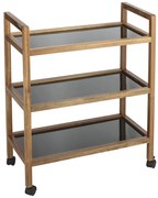 Čierny/v prírodnej farbe kúpeľňový regál z masívu akácie 65x76,5 cm Fondi – Wenko