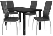 Jedálenský set 1 + 4 Belini čierny / čierne Loreno LOR/0/ZES/B/4B