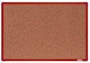Korková nástenka boardOK v hliníkovom ráme, 600 x 900 mm, červený rám
