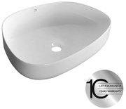 Laveo Laveo, asymetrické umývadlo na dosku 480x360x130 mm, biela lesklá, LAV-VUA_6248