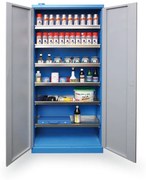 Skriňa na uskladnenie nebezpečných chemických látok, 6 políc, nosnosť 40 kg, 920 x 380 x 1920 mm