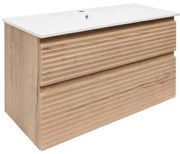 Kúpeľňová skrinka 2 zásuvky s umývadlom Naturel Savona 98x53x44,8 cm dub Halifax mat SAVONA2100DH
