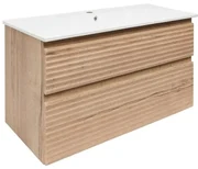 Kúpeľňová skrinka 2 zásuvky s umývadlom Naturel Savona 98x53x44,8 cm dub Halifax mat SAVONA2100DH