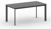 Rokovací kancelársky stôl PRIMO INVITATION, 160x80 cm, čierna podnož, grafit