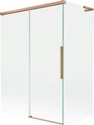Mexen Rox, L posuvná 2-krídlová vaňová zástena 120 + 70 x 150 cm, 8mm číre sklo, medený matný profil, 8C9L-120-070-65-00