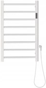 Gamma Erga Pago, elektrické vykurovacie teleso 500x800 mm s digitálnym termostatom na postavenie alebo na stenu, 200W, biela matná, ERG-LAV-GRZE-E-ST88080500-WH