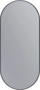 Erga Oval, oválne zrkadlo 40x90cm, čierny rám, ERG-V01-OVAL-4090-BK