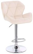 LuxuryForm DESIGN Barová stolička MILANO VELUR na striebornom tanieri - krémová