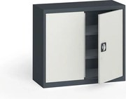 Plechová policová skriňa METAL, 800 x 950 x 400 mm, 2 police, grafit / sivá