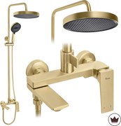 Rea Prime, sprchový set s vaňovým výtokom, zlatá matná, REA-P7624