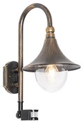 Vonkajšia nástenná lampa starožitné zlato IP44 vrátane snímača pohybu - Daphne