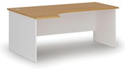 Rohový kancelársky písací stôl PRIMO WHITE, 180x120 cm, ľavý, biela/buk